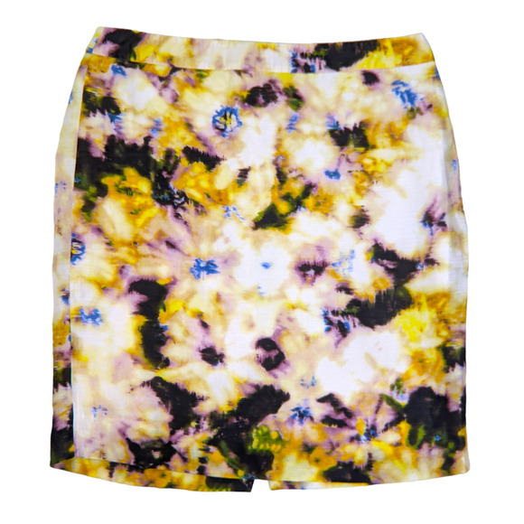 Womens J Crew Pencil Skirt Tie Dye Linen Multicolor Waistband Slit Midi Y2K 8 - Picture 3 of 7